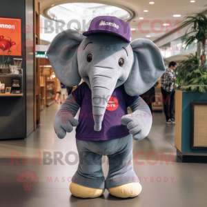 nan Elephant mascot costume character dressed with a Chinos and Beanies