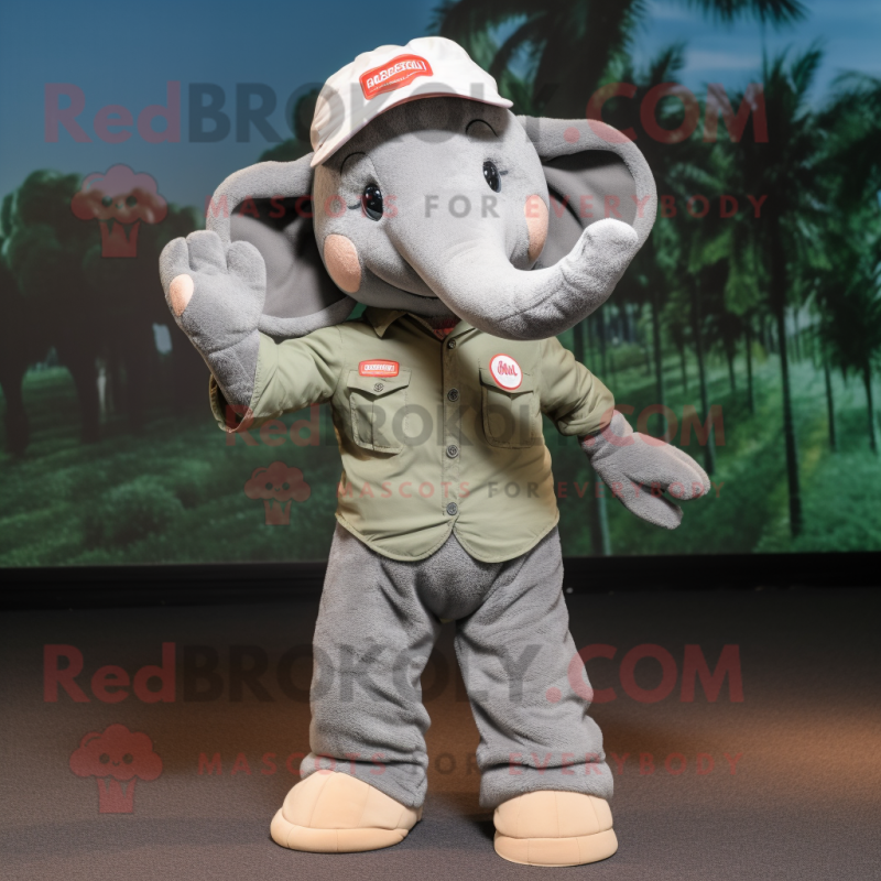 nan Elephant mascot costume character dressed with a Chinos and Beanies nan Elephant mascot costume character dressed with a Chinos and Beanies