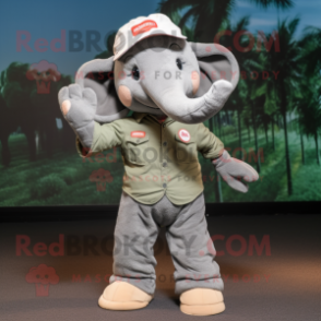 nan Elephant mascot costume character dressed with a Chinos and Beanies