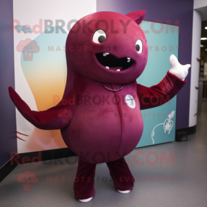 Maroon Narwhal mascotte...