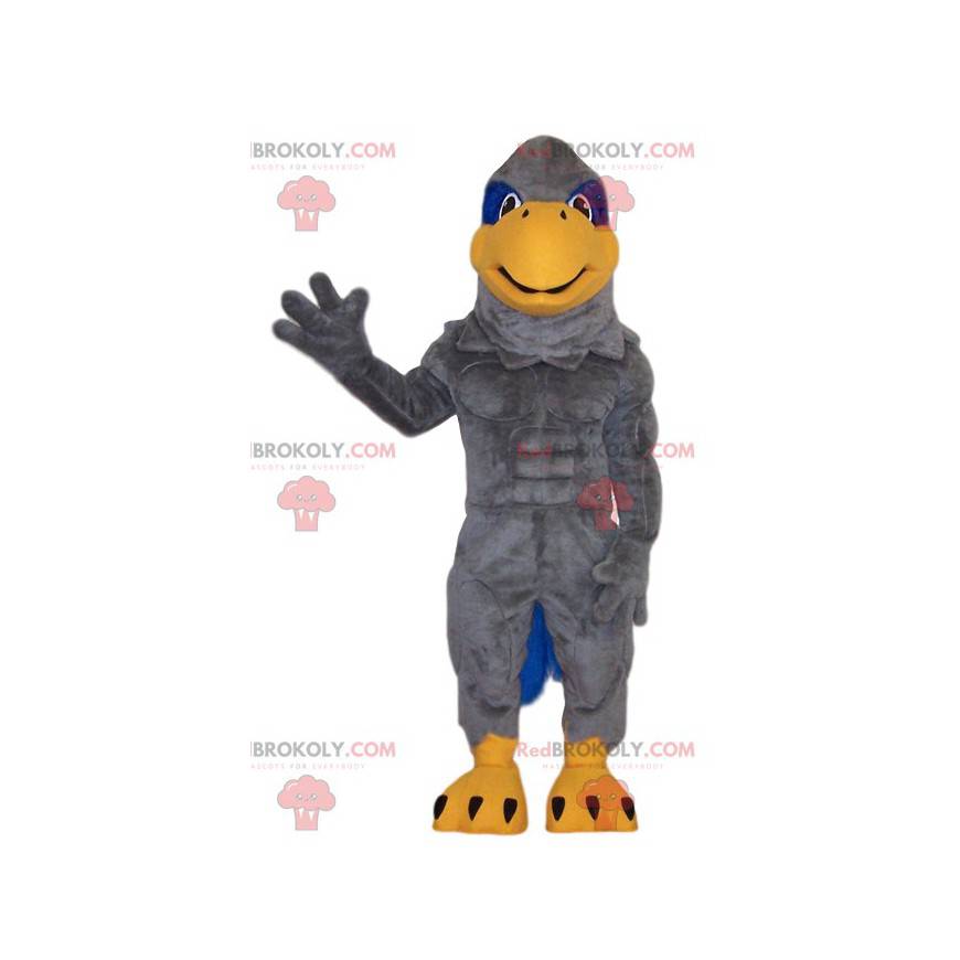 Mascotte d'aigle gris. Costume d'aigle - Redbrokoly.com