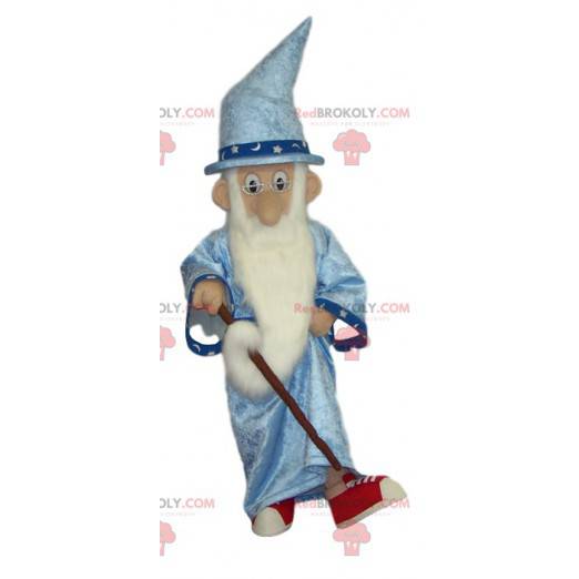 Magiker maskot med langt skjegg - Redbrokoly.com