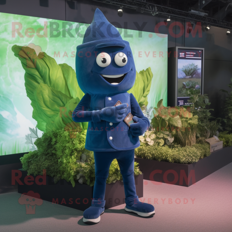 Navy Beet mascot costume character dressed with a Skinny Jeans and Digital watches