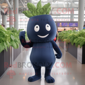 Navy Beet mascot costume character dressed with a Skinny Jeans and Digital watches
