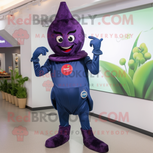 Navy Beet mascot costume character dressed with a Skinny Jeans and Digital watches