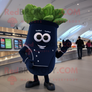 Navy Beet mascot costume character dressed with a Skinny Jeans and Digital watches