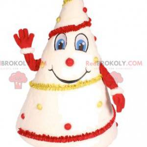 Mascot albero bianco decorato in rosso e giallo - Redbrokoly.com