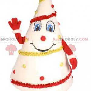 Mascot white tree decorated in red and yellow - Redbrokoly.com