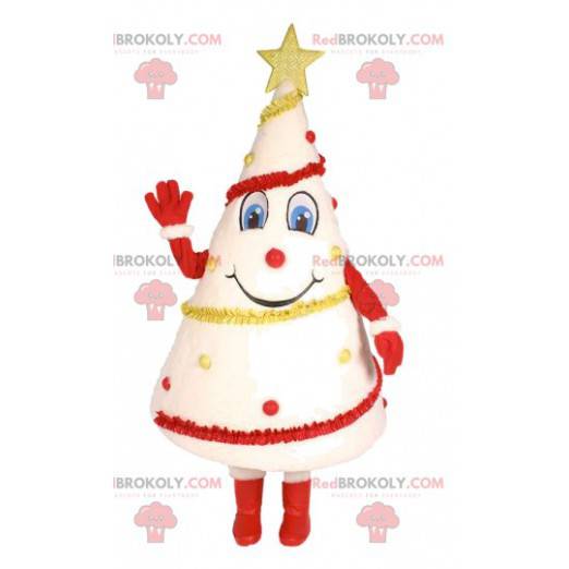 Mascot white tree decorated in red and yellow - Redbrokoly.com