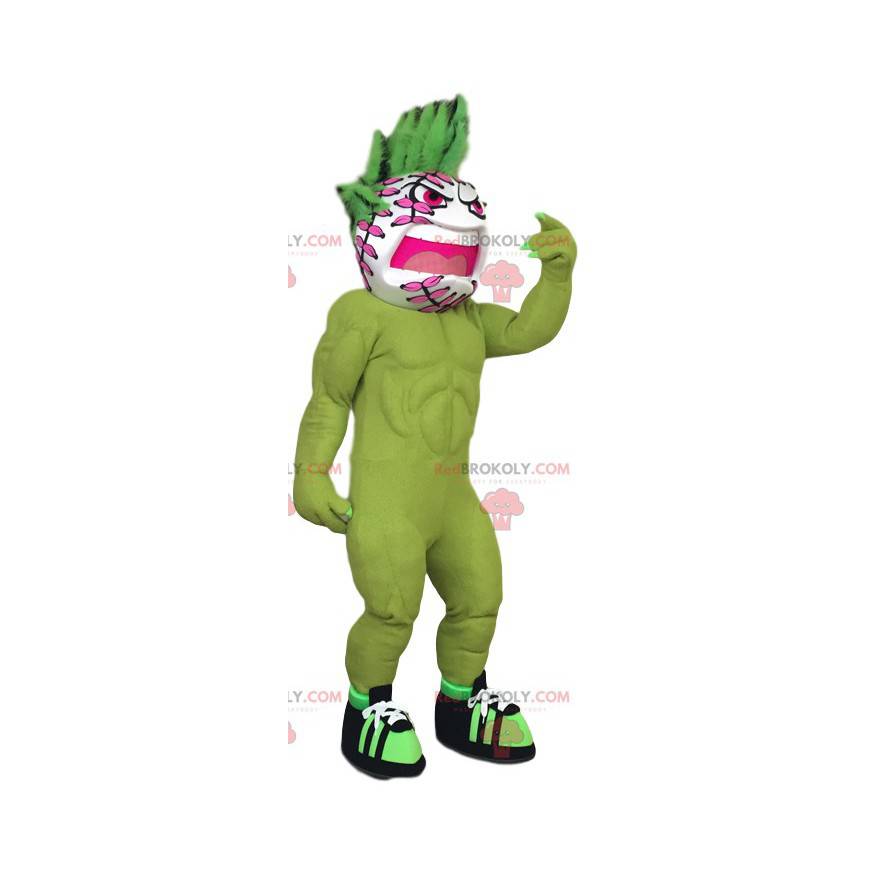 Mascotte d'homme avec une tête en forme de balle de baseball - Mascotte d'homme avec une tête en forme de balle de baseball -