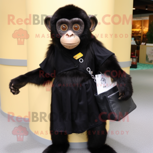 Sort Capuchin Monkey maskot...