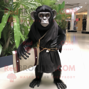 Sort Capuchin Monkey maskot...