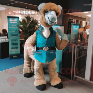 Teal Camel mascotte kostuum...