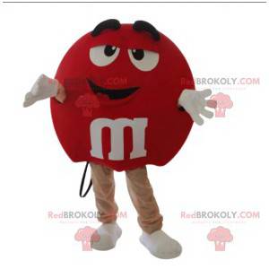 Mascota roja muy feliz de M & M - Redbrokoly.com
