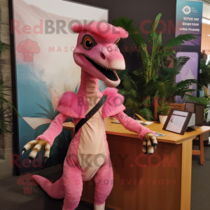 Pink Deinonychus maskot...