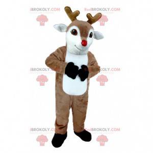 Caribou elk brown and white reindeer mascot - Redbrokoly.com
