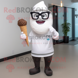 White Ice Cream Cone maskot...