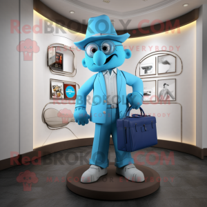 Cyan Advokat maskot kostyme...