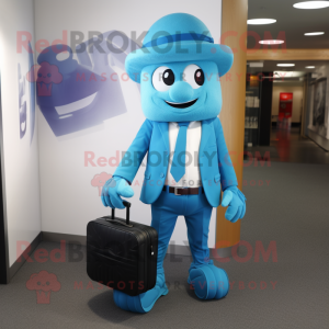 Cyan Advokat maskot kostyme...