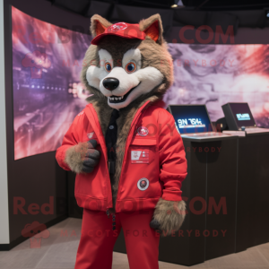 Red Say Wolf maskot kostume...