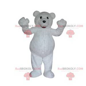 Super touching polar bear mascot. Polar bear costume -