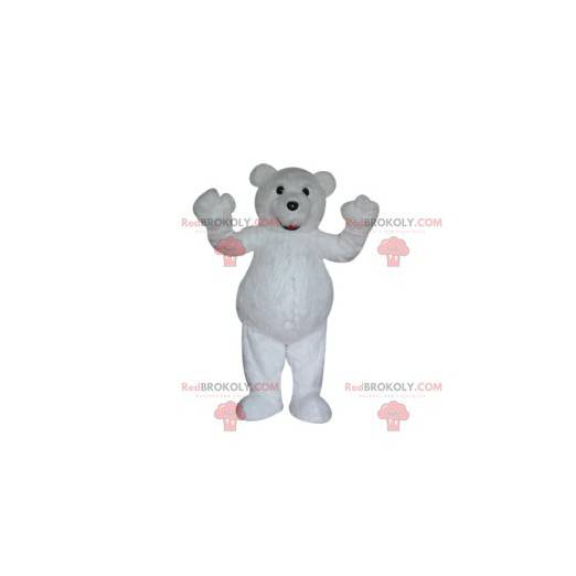 Super comovente mascote do urso polar. Fantasia de urso polar -