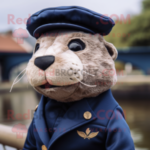 Navy Otter maskot kostume...