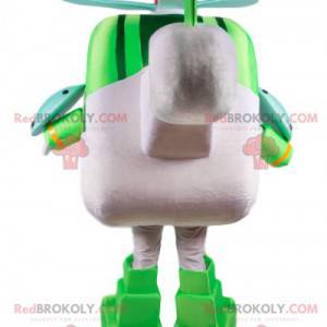 Mascotte d'hélicoptère vert et blanc, façon Transformers -