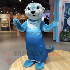 Blauer Otter Maskottchen...