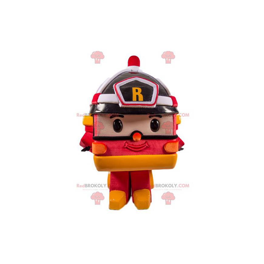 Red and black truck mascot, transforming way - Redbrokoly.com