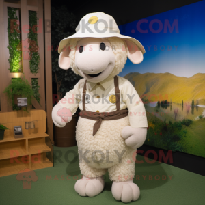 Cream Merino Sheep mascotte...