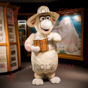 Cream Merino Sheep mascotte...