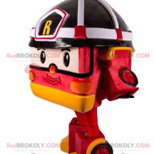 Red and black truck mascot, transforming way - Redbrokoly.com