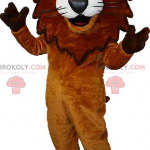 Mascotte de lion avec une couronne. Costume de lion -