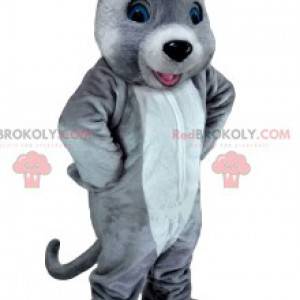 Mascot ratón blanco y gris. Disfraz de ratón - Redbrokoly.com