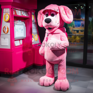 Pink Dog mascotte kostuum...