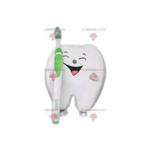 Witte tand mascotte. Witte tand kostuum - Redbrokoly.com