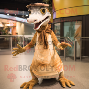 Beige Coelophysis maskot...