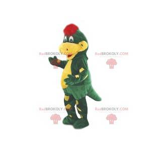 Mascota de cocodrilo verde y amarillo. Disfraz de cocodrilo -