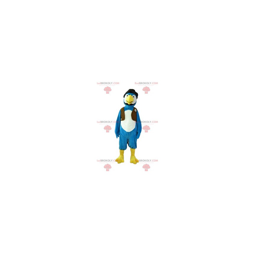 Mascota pájaro azul y blanco. Disfraz de águila - Redbrokoly.com