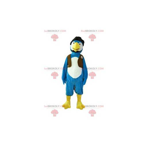 Blue and white bird mascot. Eagle costume - Redbrokoly.com