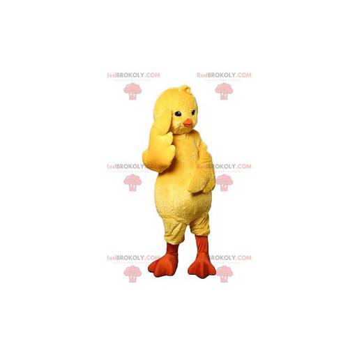 Gul dama maskot. Gul kyllingdrakt - Redbrokoly.com