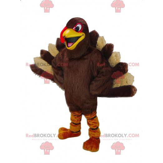 Gigante mascotte pavone marrone e beige - Redbrokoly.com