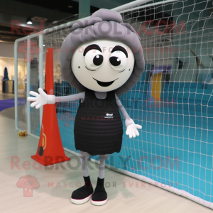 nan Volleyball Net mascot costume character dressed with a Evening Gown and Beanies