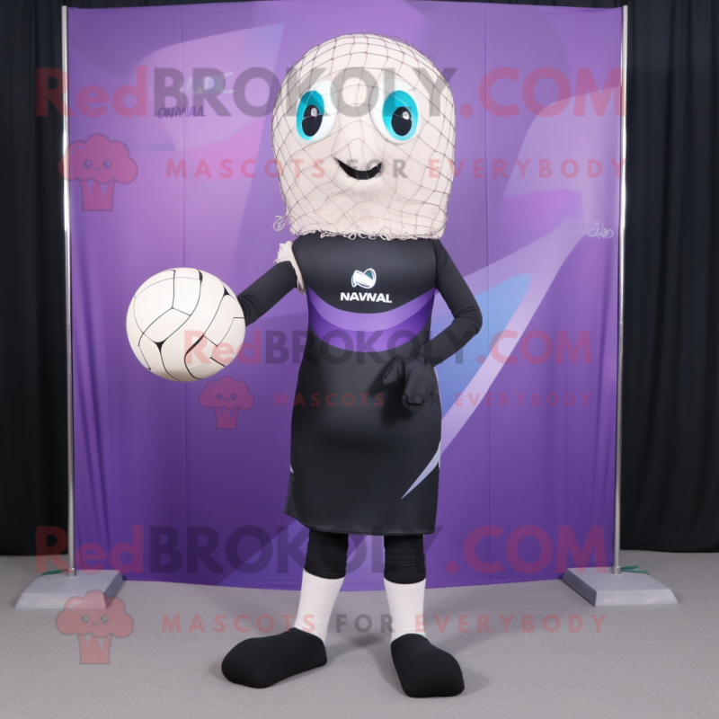 nan Volleyball Net mascot costume character dressed with a Evening Gown and Beanies nan Volleyball Net mascot costume character dressed with a Evening Gown and Beanies