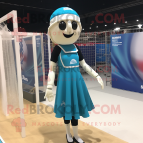 nan Volleyball Net mascot costume character dressed with a Evening Gown and Beanies