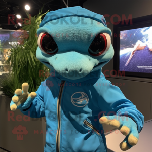 Sky Blue Geckos mascotte...