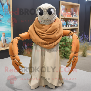 Tan Crab maskot kostume...
