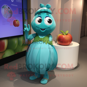 Turquoise Apple mascotte...