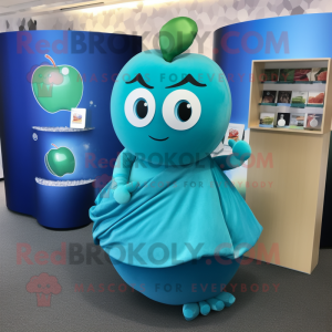 Turkos Apple maskot kostym...